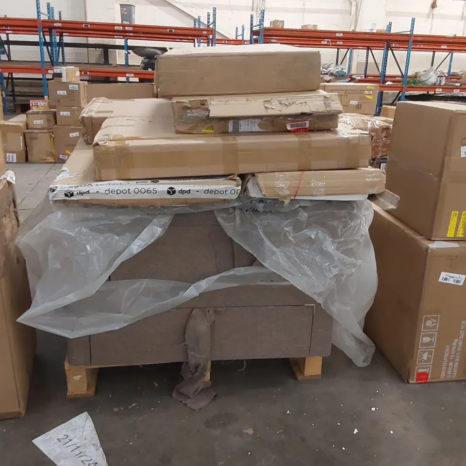 PALLET OF ASSORTED FURNITURE PARTS AND RELATED PRODUCTS