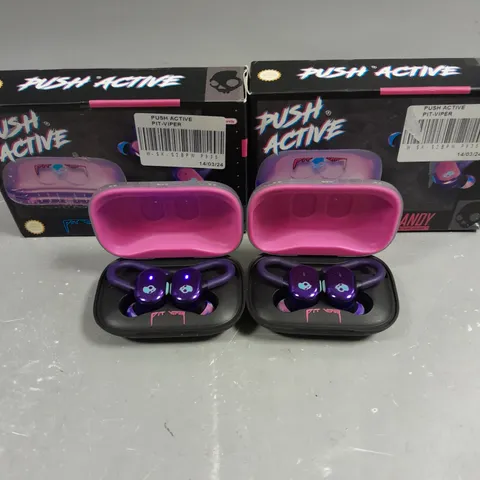 BOXED SKULLCANDY PUSH ACTIVE PIT VIPER EDITION WIRELESS EARPHONES