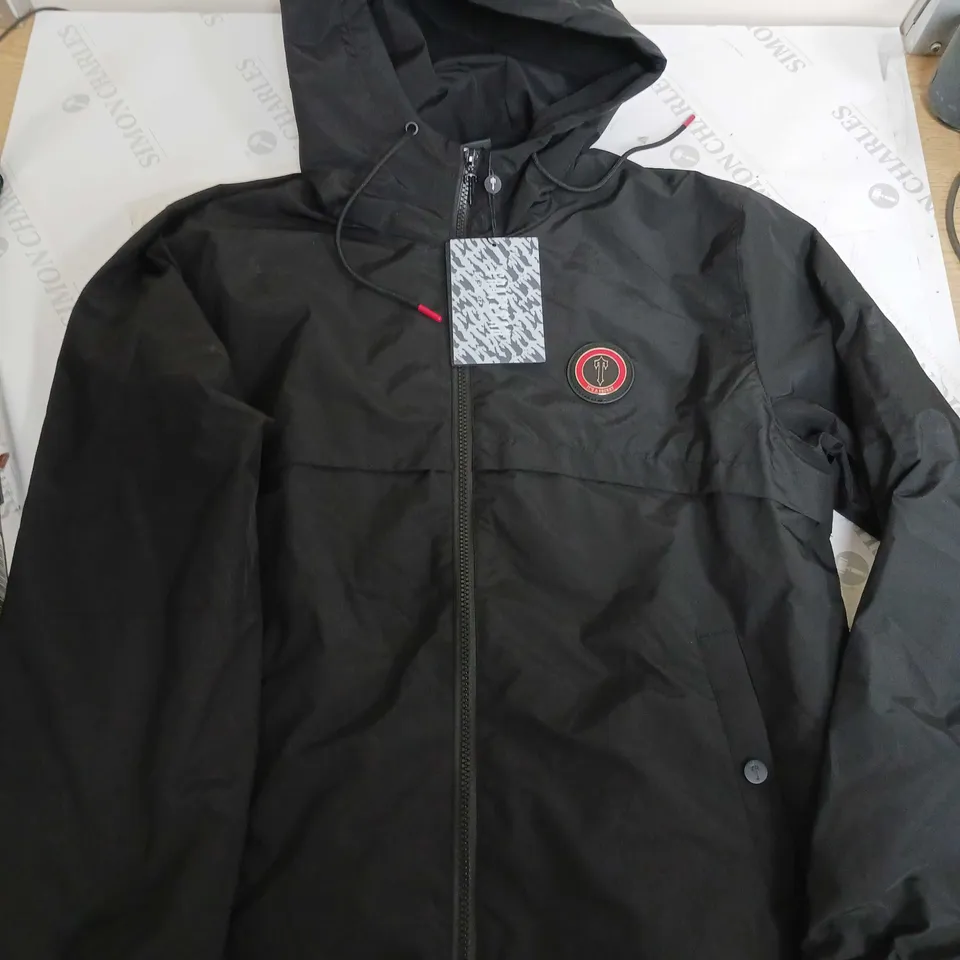 TRAPSTAR THIN WIND BREAKER BLACK JACKET - MEDIUM