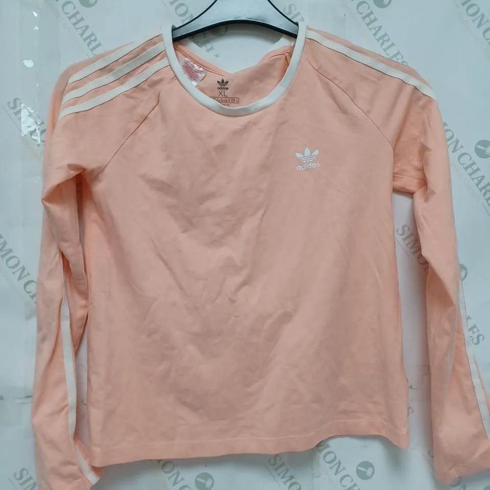 ADIDAS LONG SLEEVE ROUND NECK TOP IN PINK - UK 14-15Y