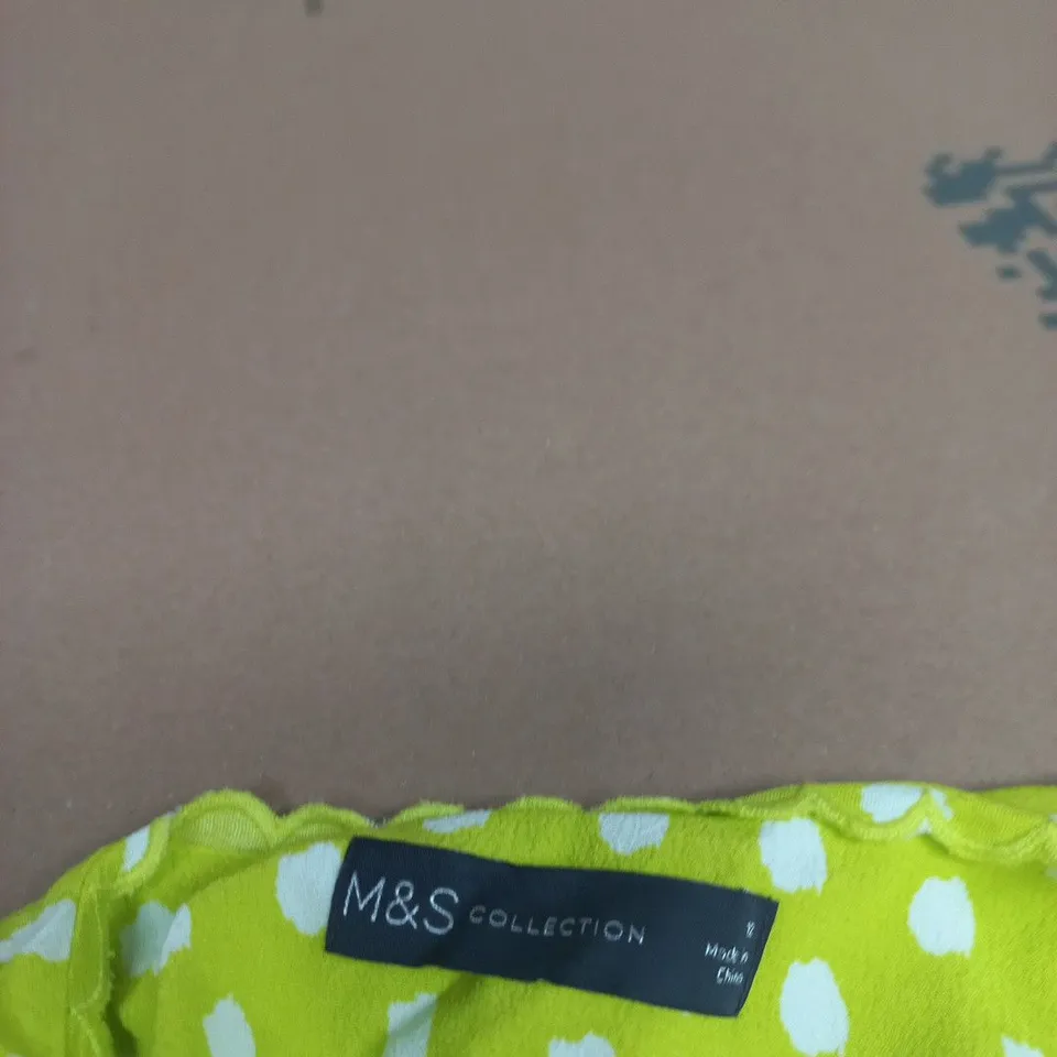 M&S COLLECTION LIME GREEN POLKA DOT DRESS – WOMEN'S - UK SIZE 12 