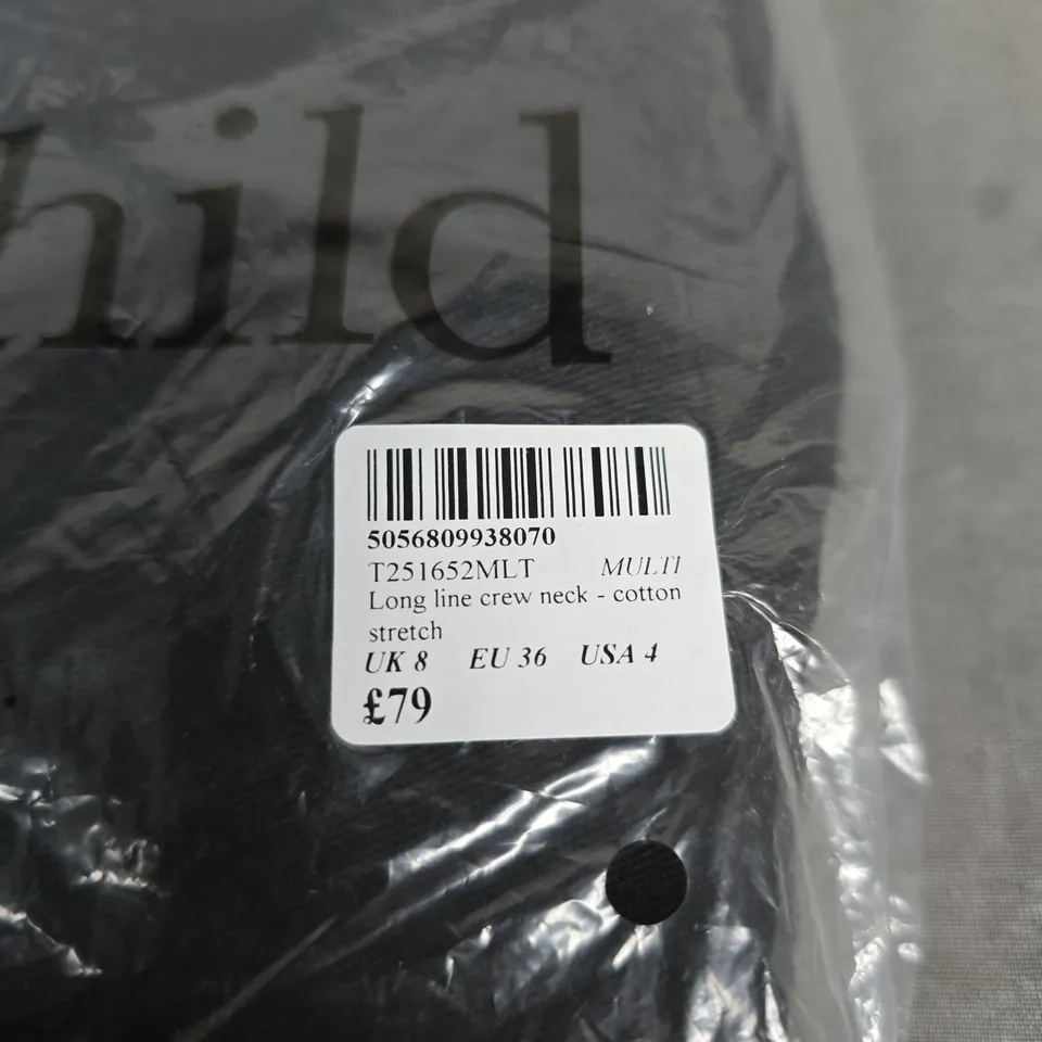 BAGGED NOBODYS CHILD LONG LINE CREW NECK - SIZE 8