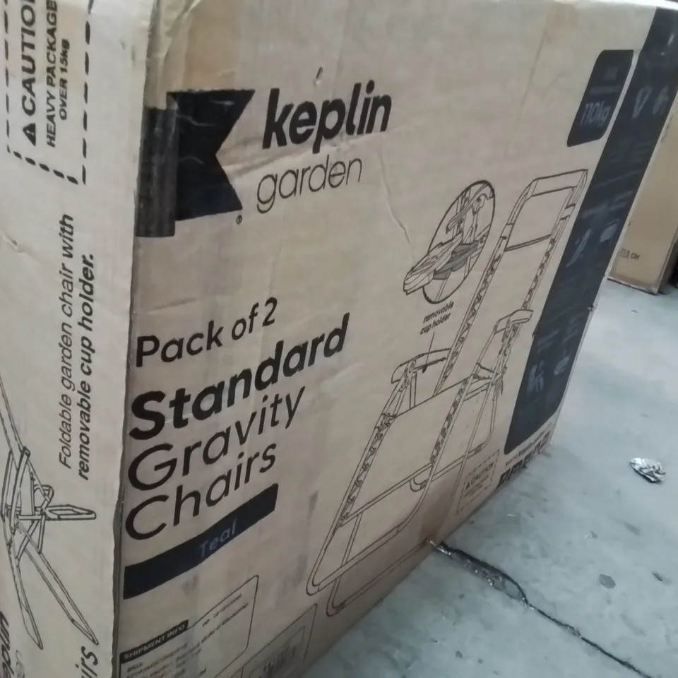 BOXED KEPLIN PACK OF 2 STANDARD GRAVITY CHAIRS TEAL