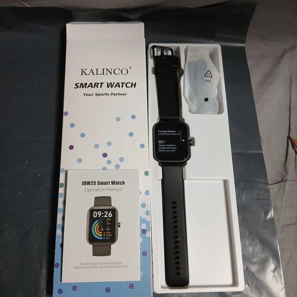 KALINCO IDW25 SMART WATCH – BLACK, BOXED