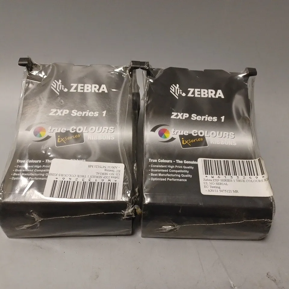BOX OF APPROX 15 ZEBRA ZXP SERIES 1 TRUE COLOUR RIBBONS 