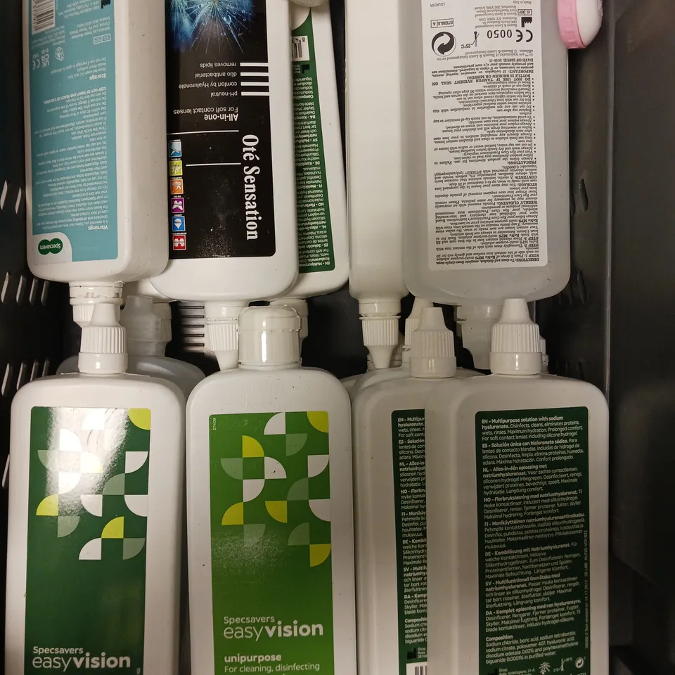 APPROXIMATELY 20 ASSORTED CONTACT LENS LIQUID SOLUTIONS - COLLECTION ONLY