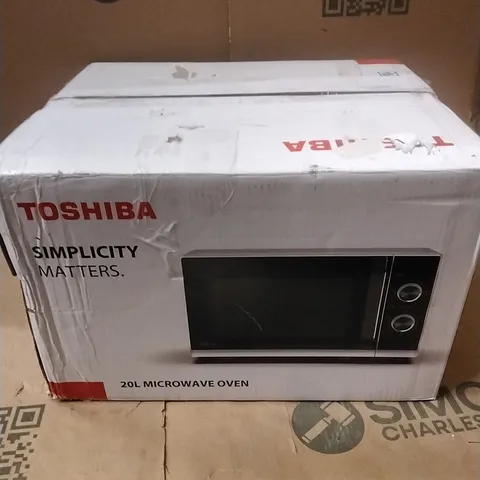 TOSHIBA MW3-MM20PF(WH) 20 LITRE 26CM HIGH, FREESTANDING SMALL STANDARD MICROWAVE OVEN - WHITE