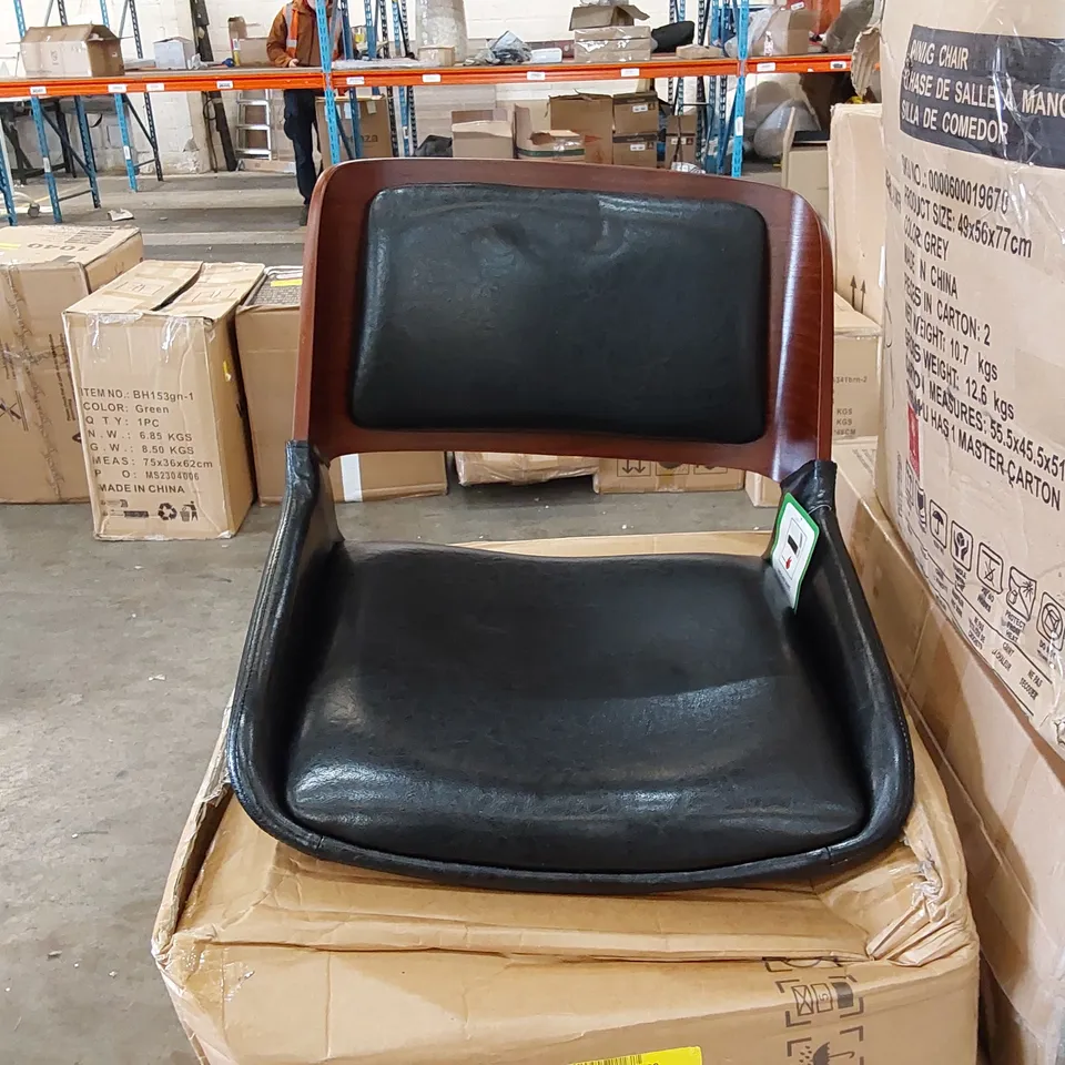 BOXED ACCENT DINING CHAIR  BLACK FAUX LEATHER (1 BOX)