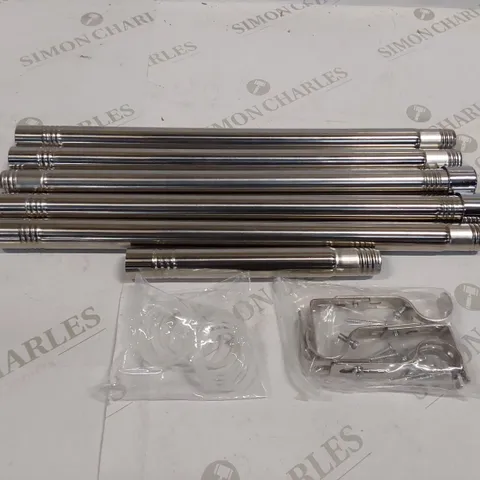 BOXED CURTAIN POLES - SILVER, SIZE UNSPECIFIED (1 BOX)