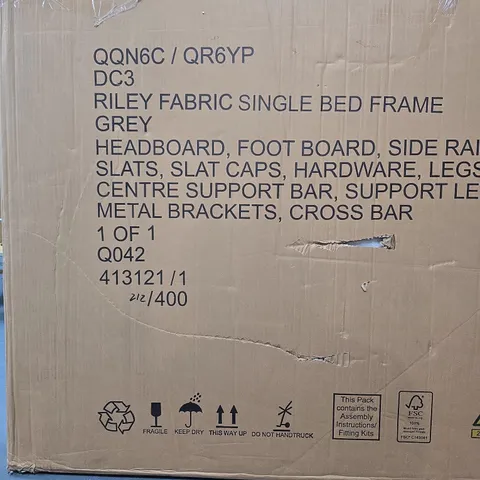 VERY HOME RILEY FABRIC SINGLE BED FRAME 