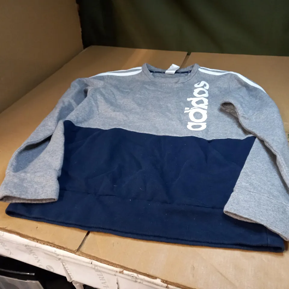 ADIDAS GREY/NAVY BLUE JUMPER LARGE 