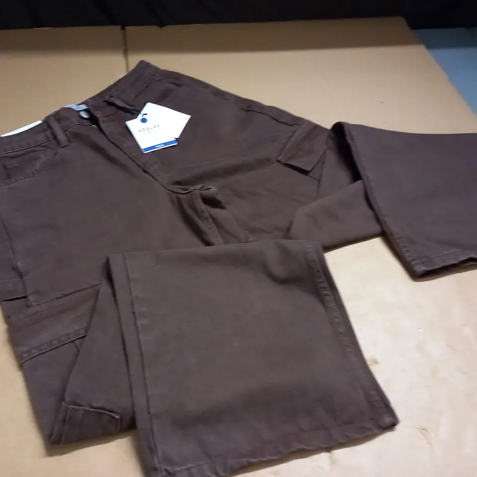 NEW LOOK ADALAE WIDE LEG BROWN TROUSERS - 10 REG