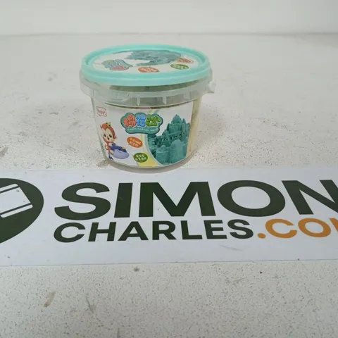 KIDS' SAND PLAY SET IN TEAL-LIDDED BUCKET WITH CASTLE MOULDS
