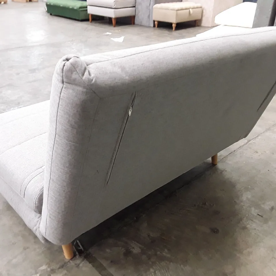 QUALITY DESIGNER ELM FARM 2 SEATER SOFA BED - LIGHT GREY FABRIC