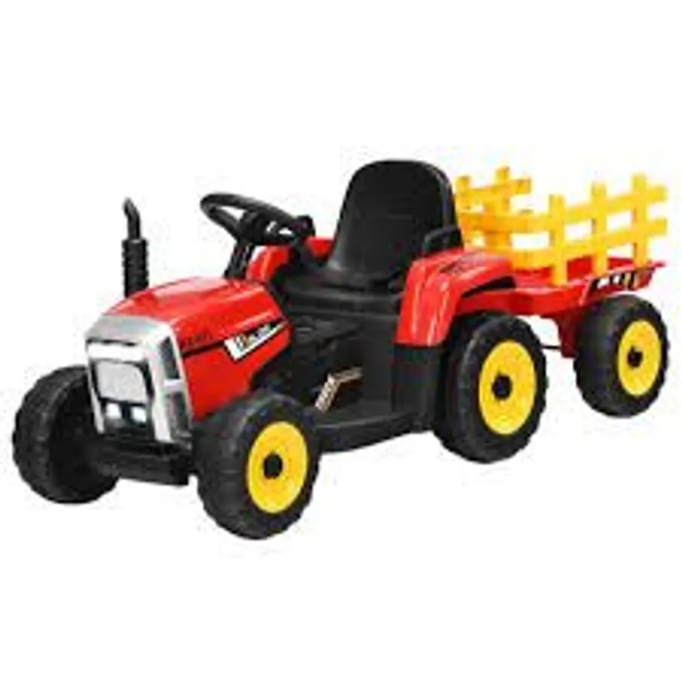 BOXED COSTWAY RED KIDS MUSICAL LED RIDE ON TRACTOR