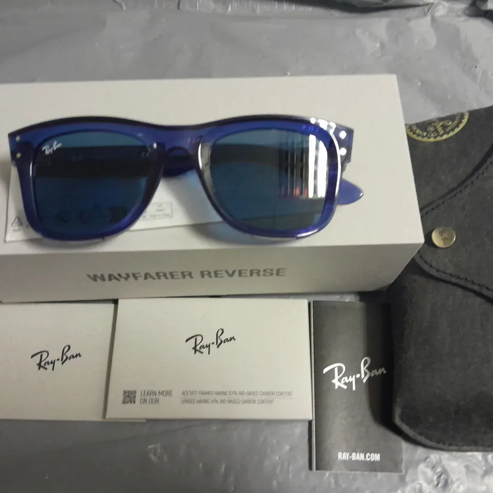 BOXED PAIR OF RAY BAN BLUE GLASSES