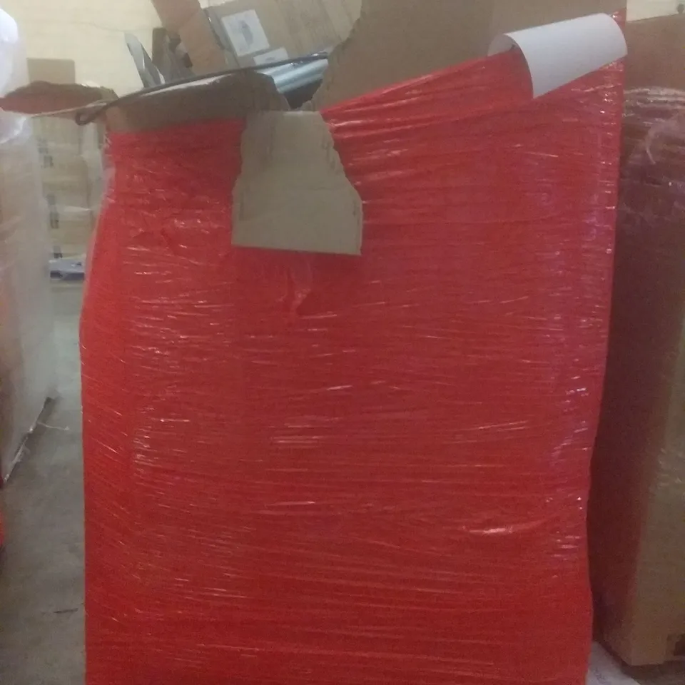 PALLET OF ASSORTED ITEMS INCLUDING CLOTHES HANGER, UFO HEATER, AIR COOLER, AIR MATTRESS, AIR MULTIPLIER TOWER FAN