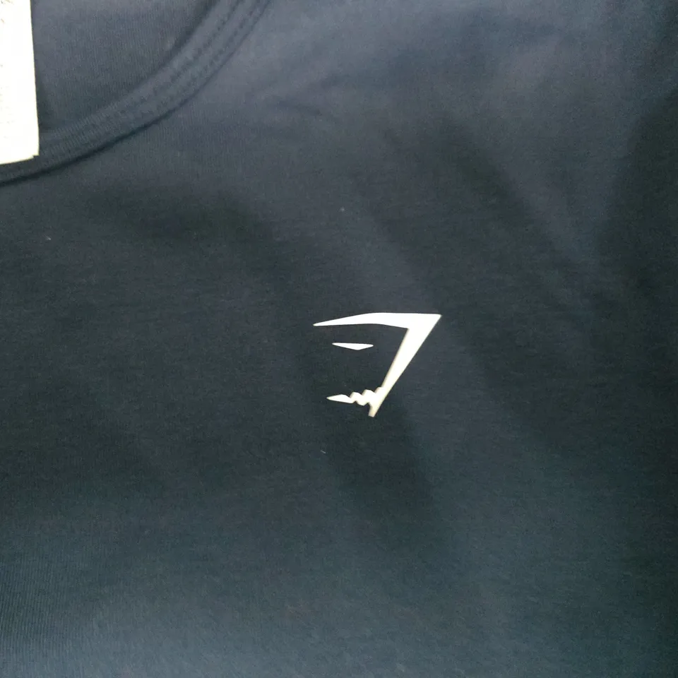 GYMSHARK NAVY BLUE CREW NECK CROP TOP – SIZE L
