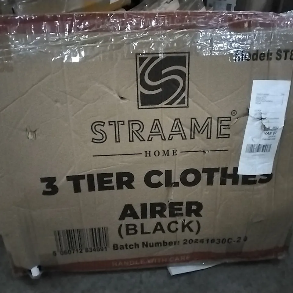 BOXED STRAAME HOME 3 TIER CLOTHES AIRER BLACK