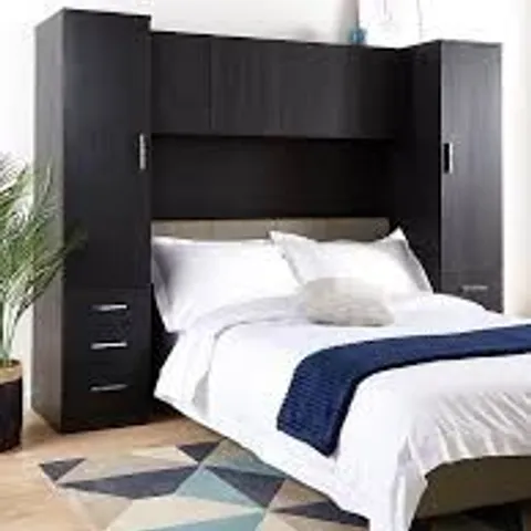BOXED PANAMA OVERBED WARDROBE - DARK OAK (4 BOXES)