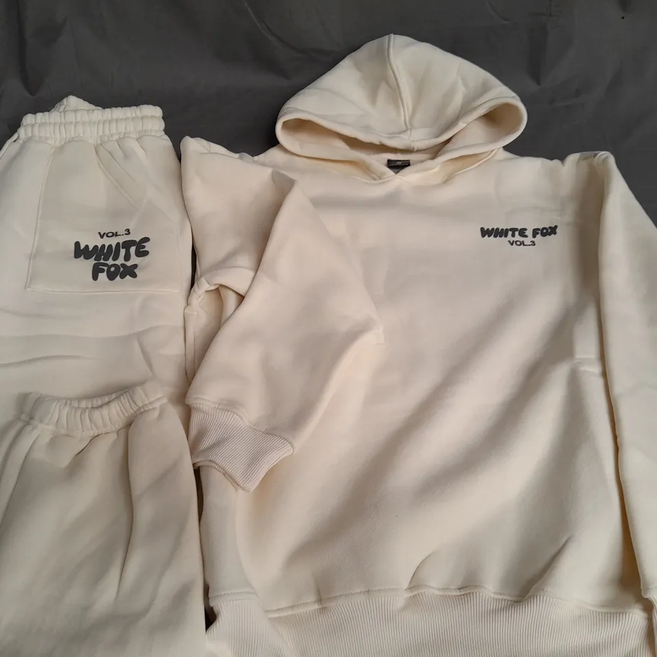 WHITE FOX CREAM HOODIE AND JOGGERS SET - S