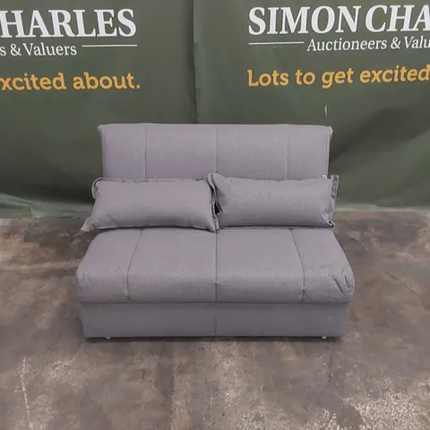 QUALITY DESIGNER APPLEY 2 SEATER SOFA BED - GREY FABRIC