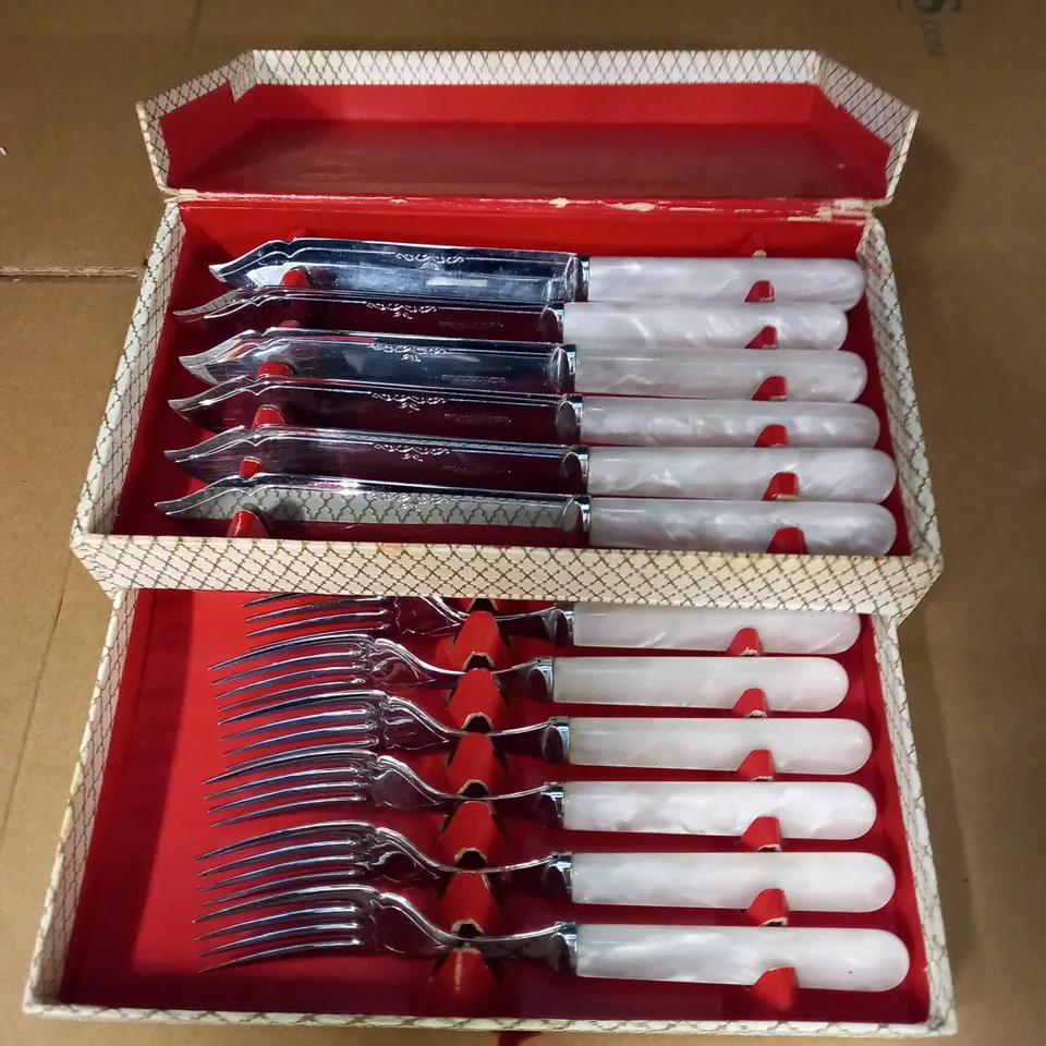 KNIFE AND FORK SET - CHROME PLATED ON NICKEL SILVER