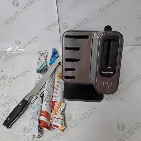 OUTLET BOXED NINA FOODI STAYSHARP KNIFE BLOCK WITH 5PC KNIFE SET