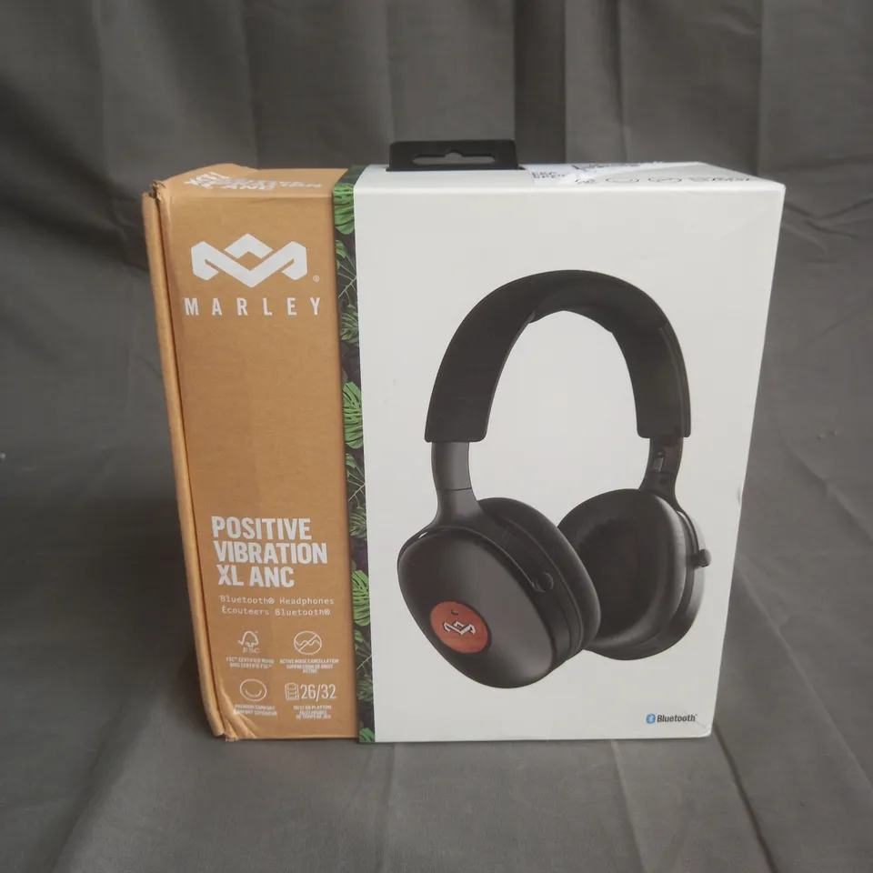 BOXED MARLEY POSITIVE VIBRATION XL ANC BLUETOOTH HEADPHONES IN BLACK