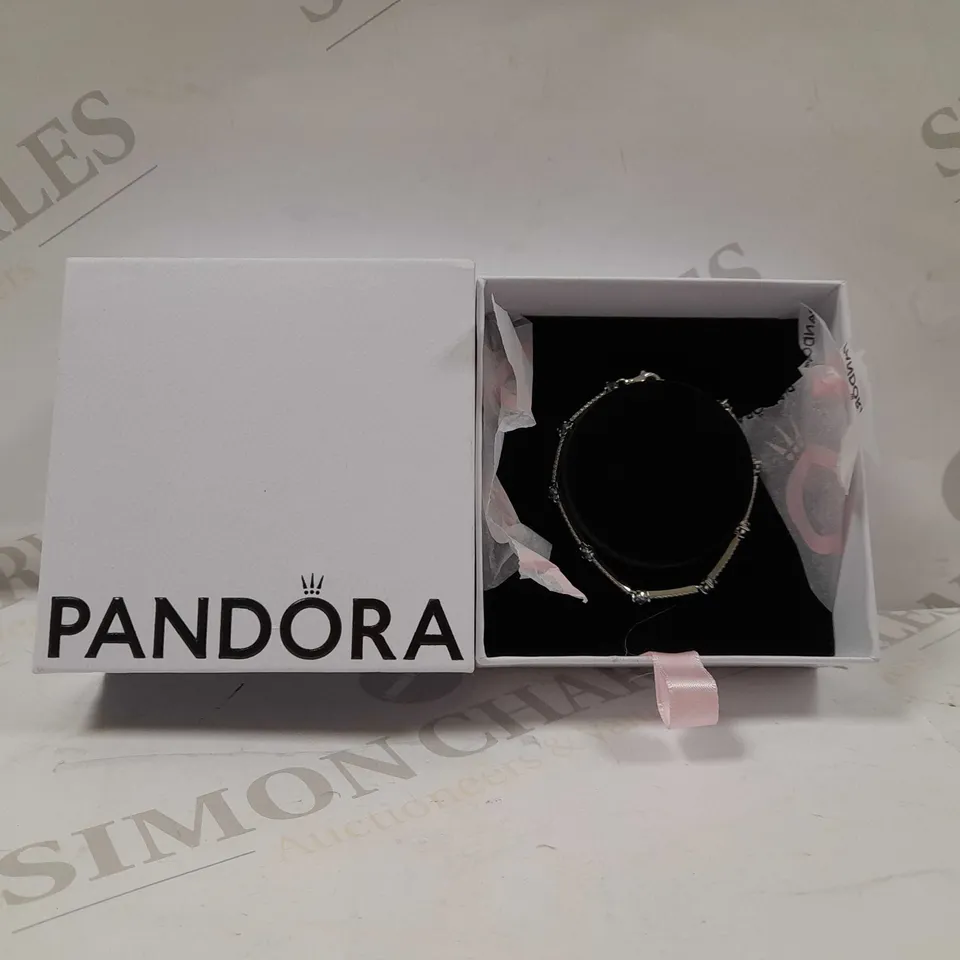 PANDORA PURPLE JEWELS & AND SILVER BRACELET