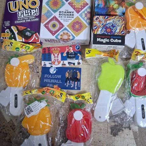 TOTE OF ASSORTED TOYS AND ACCESSORIES TO INCLUDE;