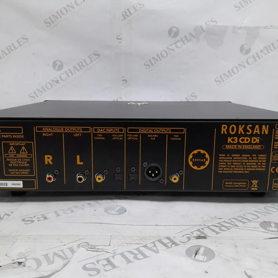 BOXED ROKSAN K3 CD DI CD PLAYER IN BLACK