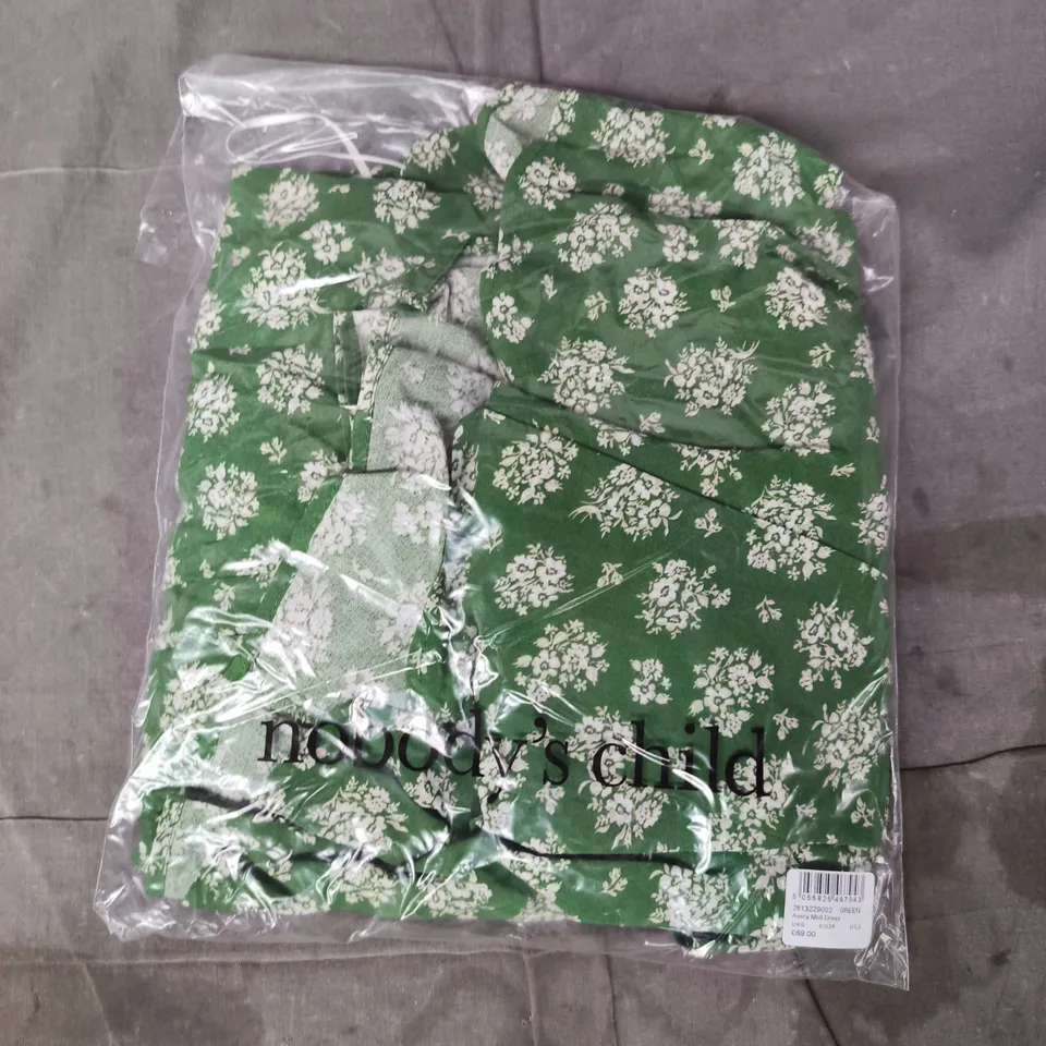 BAGGED NOBODY'S CHILD AVERY MIDI DRESS IN GREEN SIZE UK 6