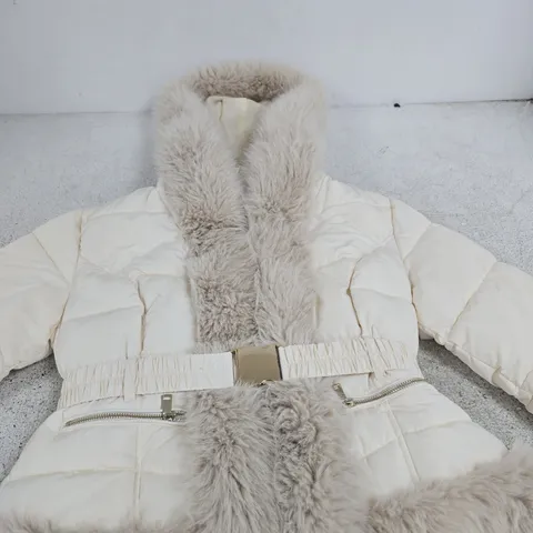 RIVER ISLAND STUDIOS SOMEWHERE TO GO PUFFER JACKET – UK 14 (US 10)