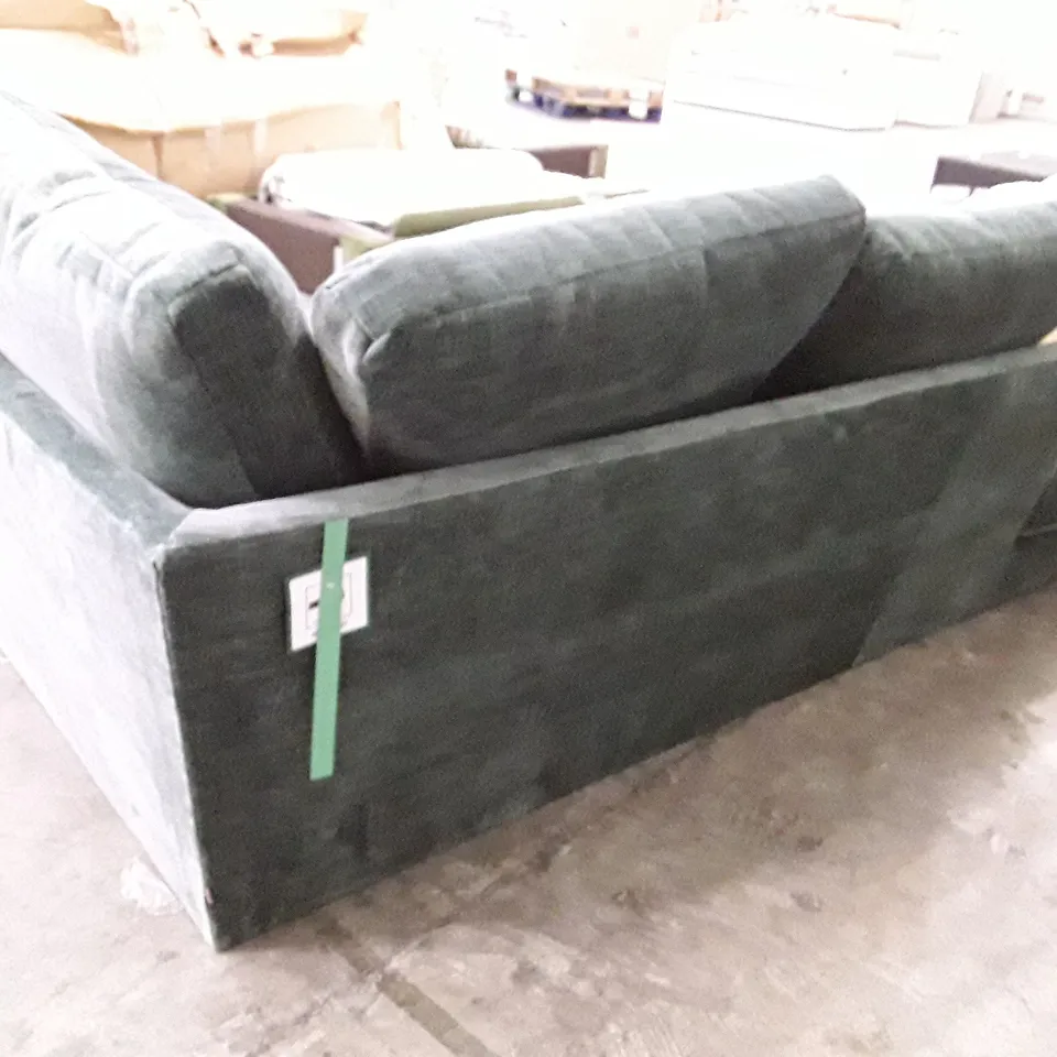 QUALITY DESIGNER SOFA RHF SECTION WITH CHAISE - SEA FOAM FABRIC