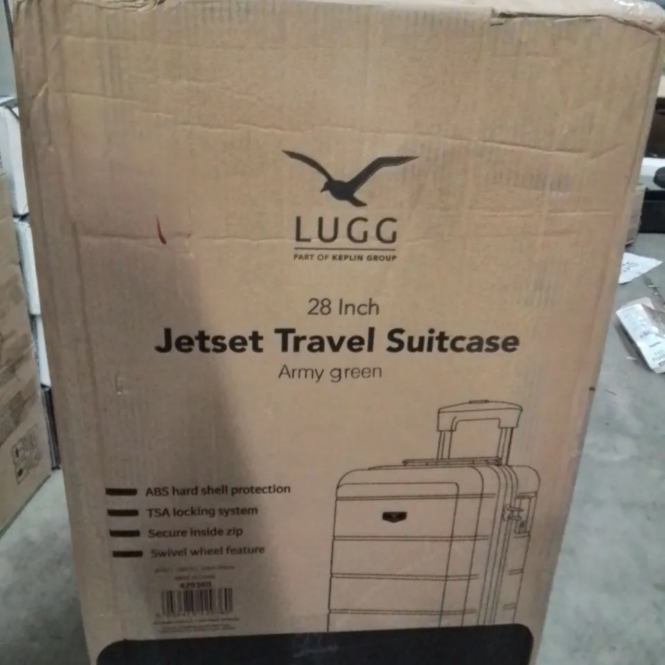 BOXED LUGG 28INCH JETSET TRAVEL SUITCASE ARMY GREEN
