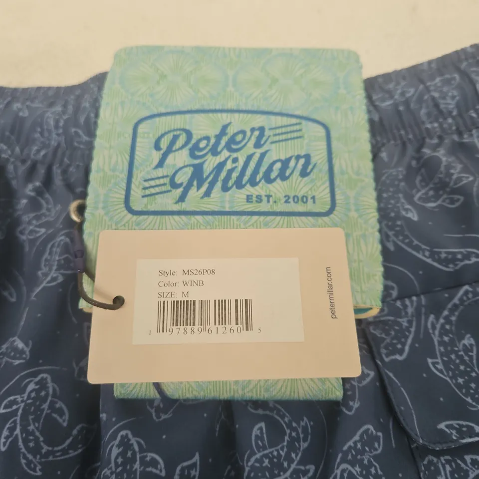 PETER MILLAR MEN’S SWIM SHORTS – BLUE PAISLEY, SIZE M