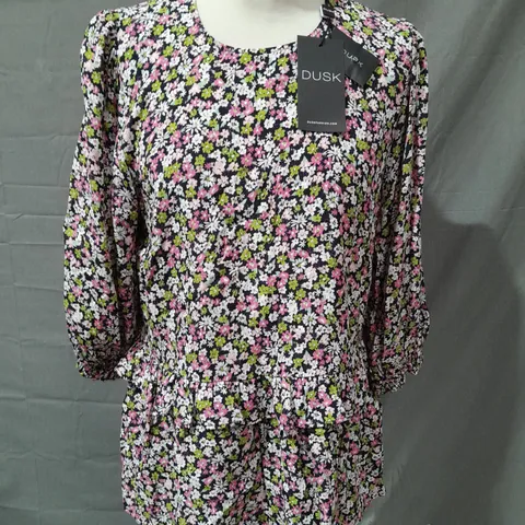 DUSK FLORAL FRILL TOP - 14