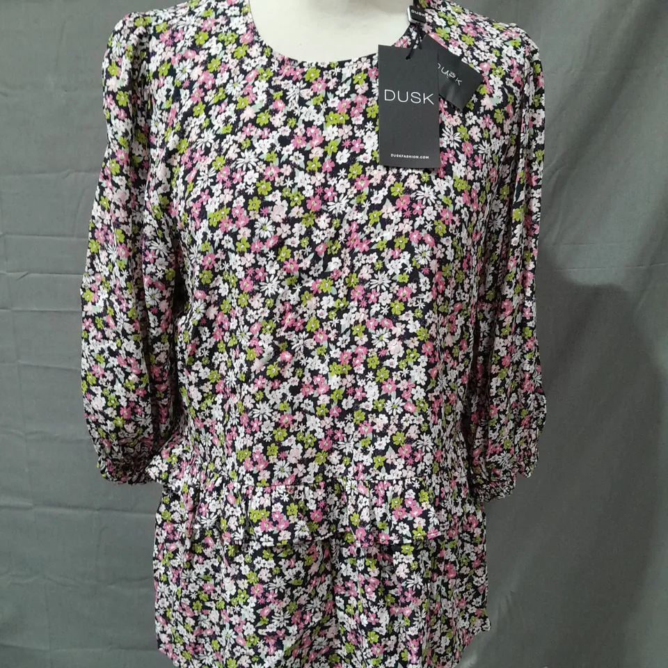 DUSK FLORAL FRILL TOP - 14