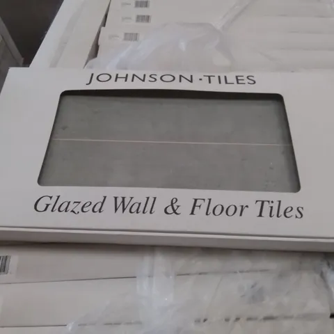 PALLET TO CONTAIN APPROXIMATELY 40 X PACKS OF JOHNSON SHERWOOD SMOKE GLAZED WALL & FLOOR TILES - 5 TILES PER PACK // TILE SIZE: 597 X 297 X 11MM