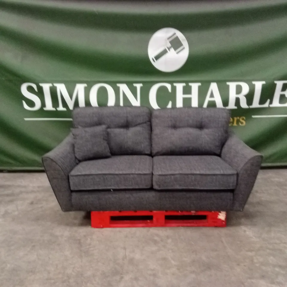 HALSTOW 2 SEATER FABRIC SOFA - CHARCOAL RRP £799