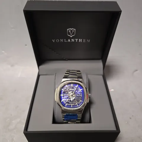 BOXED VONLANTHEN BLUE DIAL CLASSIC WATCH