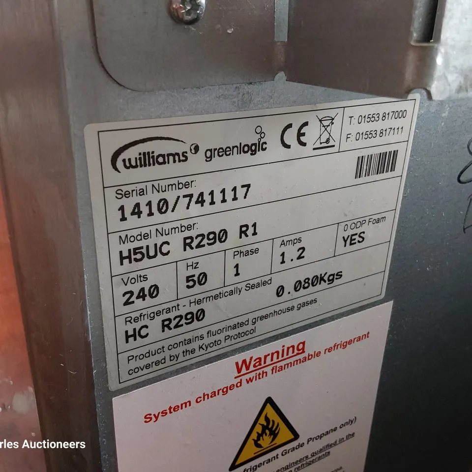 WILLIAMS UNDERCOUNTER FRIDGE H5UC R290 R1
