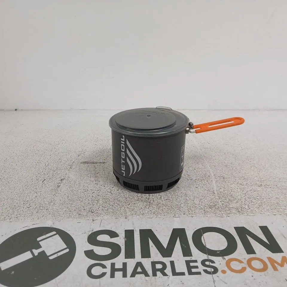 JETBOIL CAMPING CUP/POT WITH LID – BLACK WITH ORANGE HANDLE UNBOXED