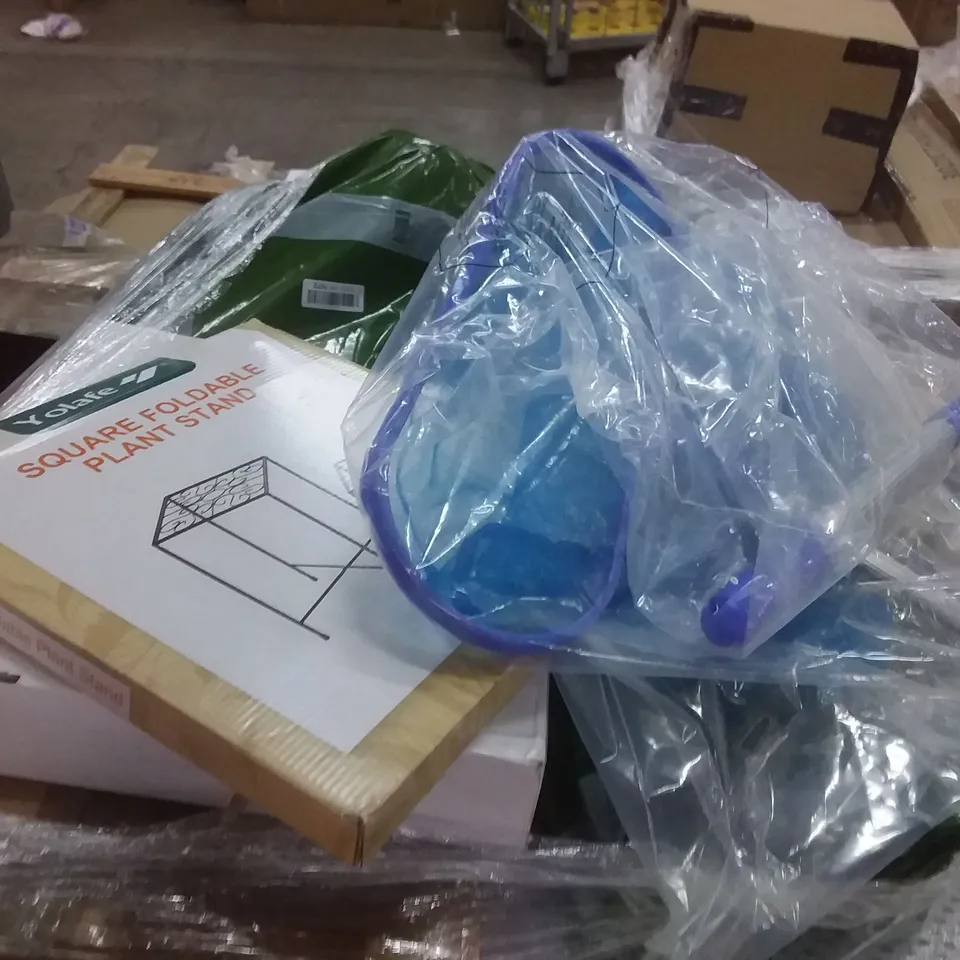 PALLET OF ASSORTED ITEMS INCLUDING COWAY AIRMEGA, YOLAFE SQUARE FOLDABLE PLANT STAND, SOLROYAL SHADE SAIL, EONBON BREAD MAKER, FIMEI TOASTER, POOL NET 