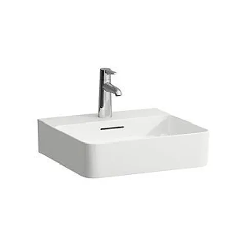 BRAND NEW BOXED VAL HAND BASIN WITHOUT OVERFLOW, 450 X 420 X 115 mm, WHITE