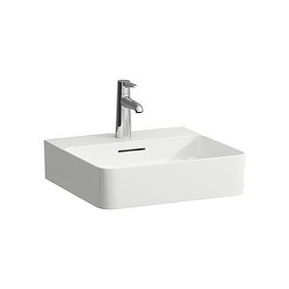 BRAND NEW BOXED VAL HAND BASIN WITHOUT OVERFLOW, 450 X 420 X 115 mm, WHITE