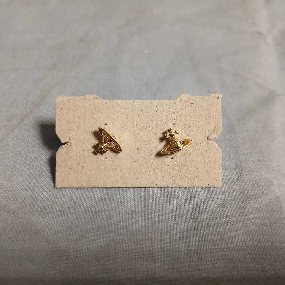 VIVIENNE WESTWOOD ORB STUD EARRINGS – GOLD-TONE, BOXED