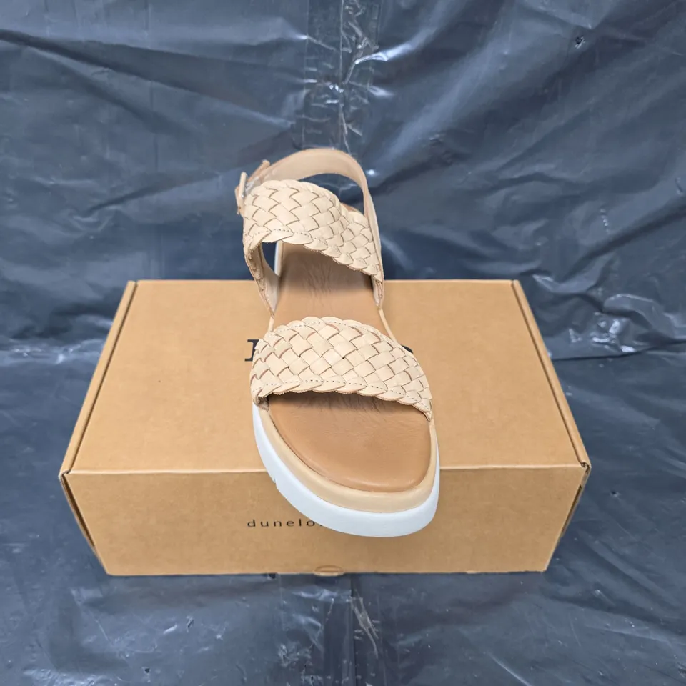 BOXED PAIR OF DUNE WOVEN STRAP SANDALS - 7