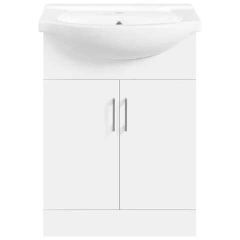 BOXED 56.5MM SINGLE BATHROOM VANITY WITH EURO CERAMIC BASIN (2 BOXES)